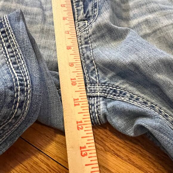 Silver Jeans Mens 34 Jake Straight Distressed Thick Stitch Pants - Picture 9 of 11